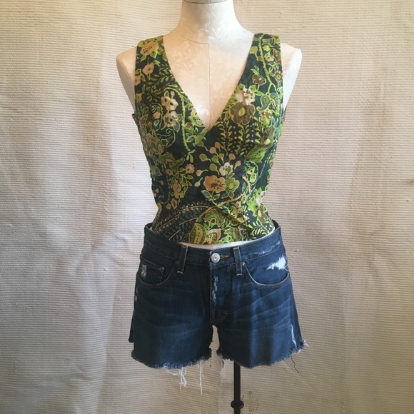 VTG 90s Anthro Backless Boho Apron Tie Party Top - Picture 8 of 8